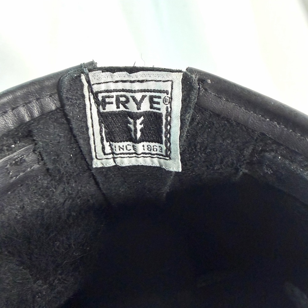 Women's 8.5 M FRYE 701 Leather Engineer Short Boots Black Moto Biker Buckle - Picture 11 of 13